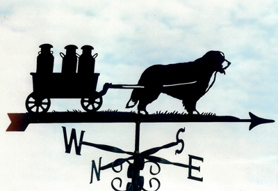 Burmese Mountain dog and Cart weather vane